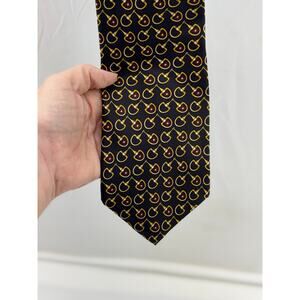Vintage horse bit pattern ADOLFO silk tie